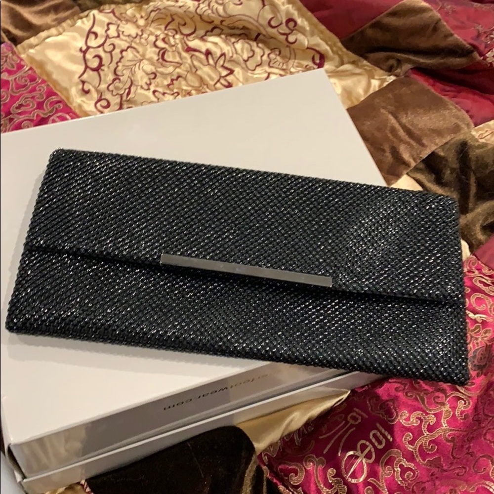 INC Sparkly Black Clutch